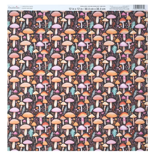 12" x 12" Double-Sided Blue Mushroom Cardstock Paper by Recollections™